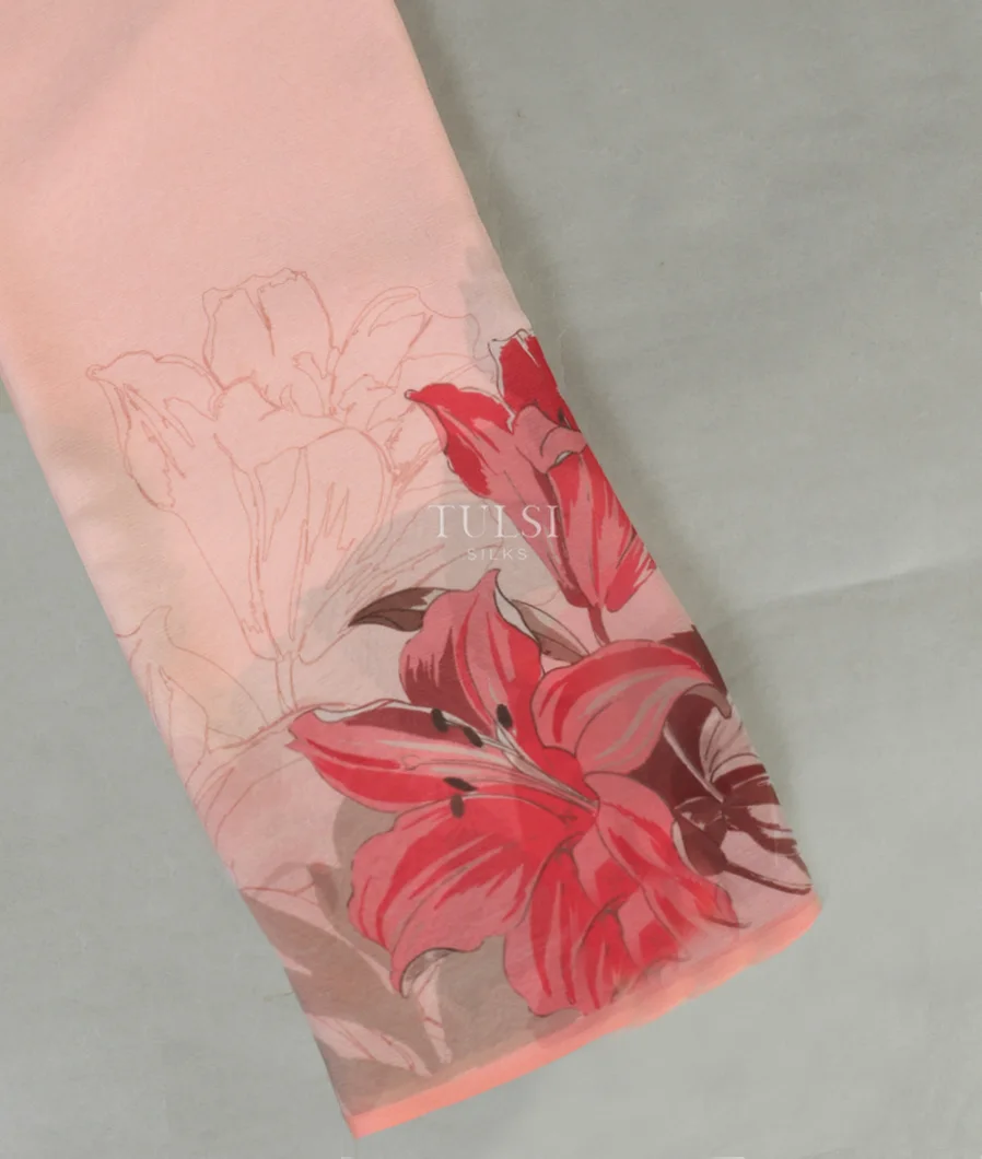 Pink Chiffon Silk Saree T348862-image