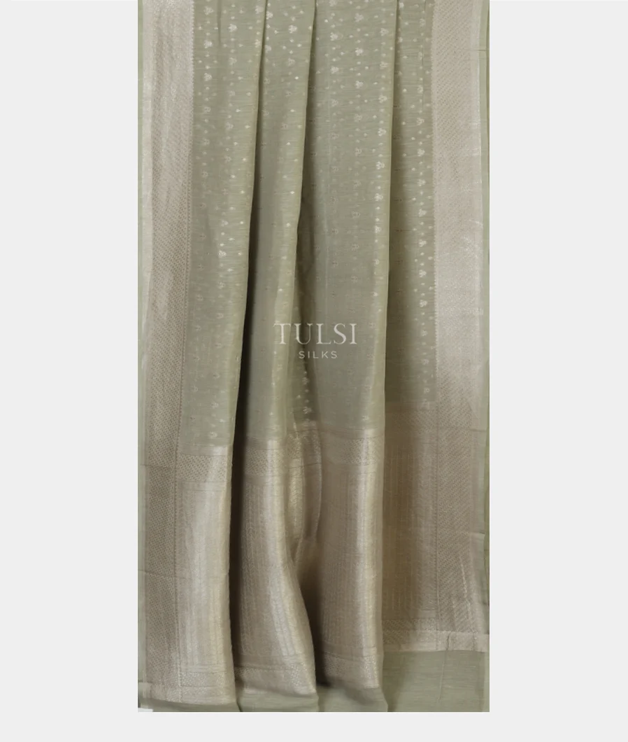 Green Banaras Linen Saree T4775982