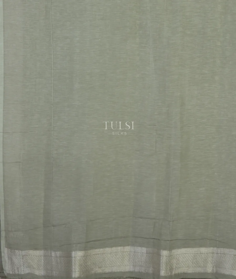 Green Banaras Linen Saree T4775983