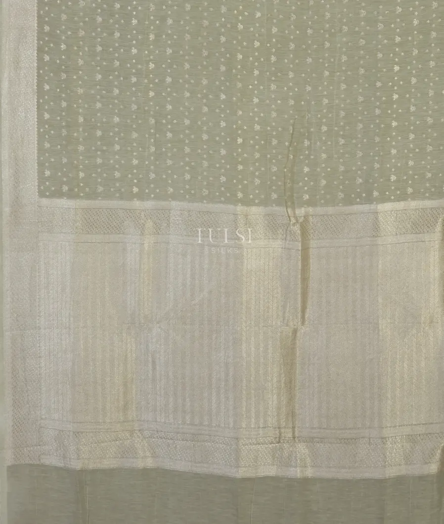 Green Banaras Linen Saree T4775984
