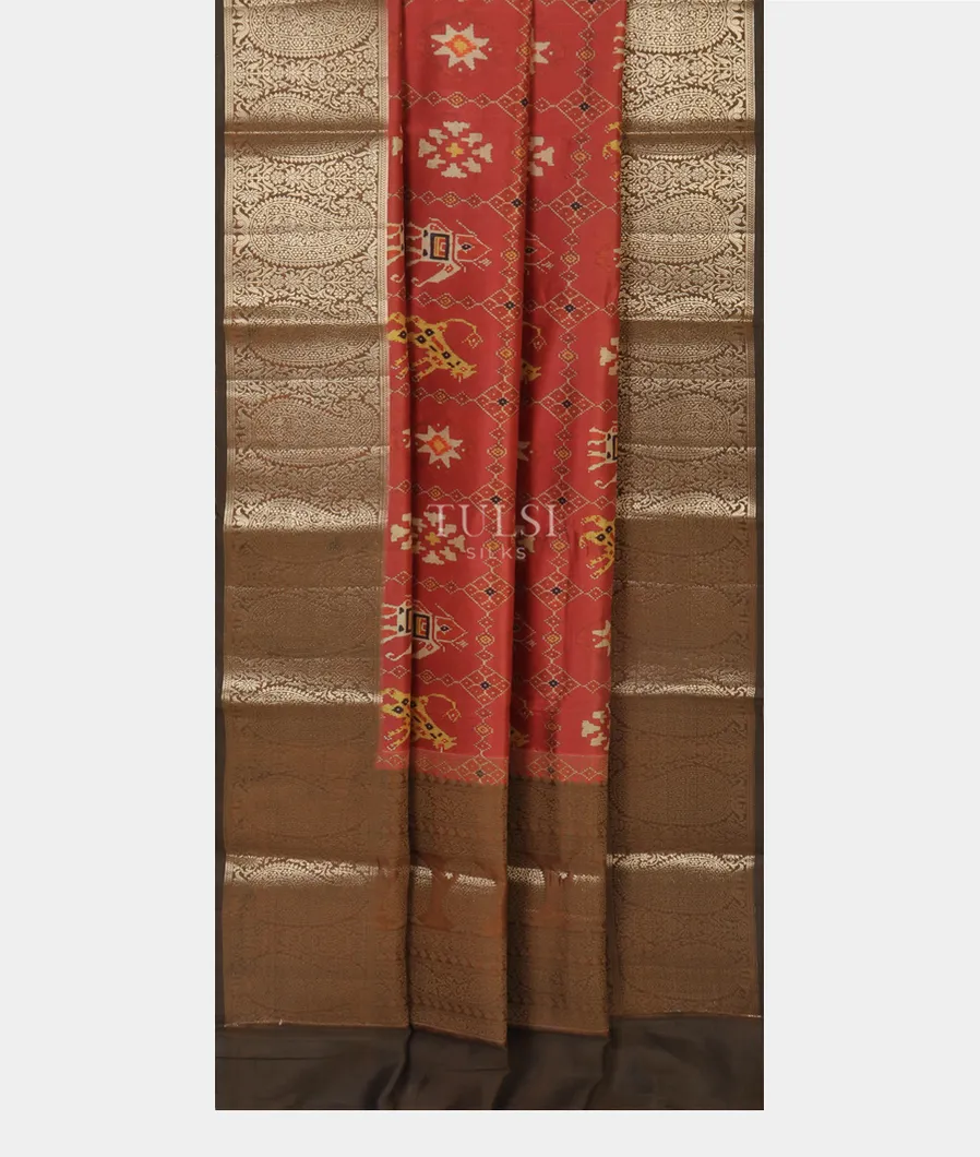 Rust Chaniya Silk Saree T2973392