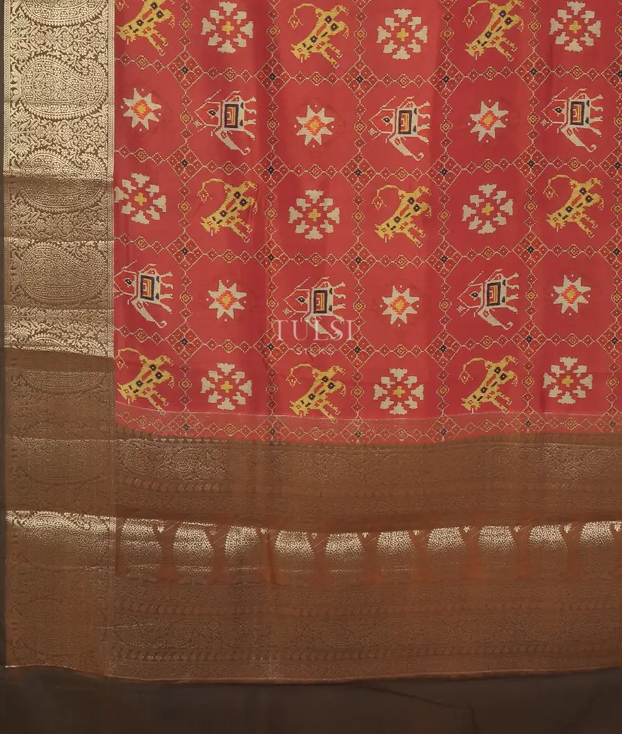 Rust Chaniya Silk Saree T2973394