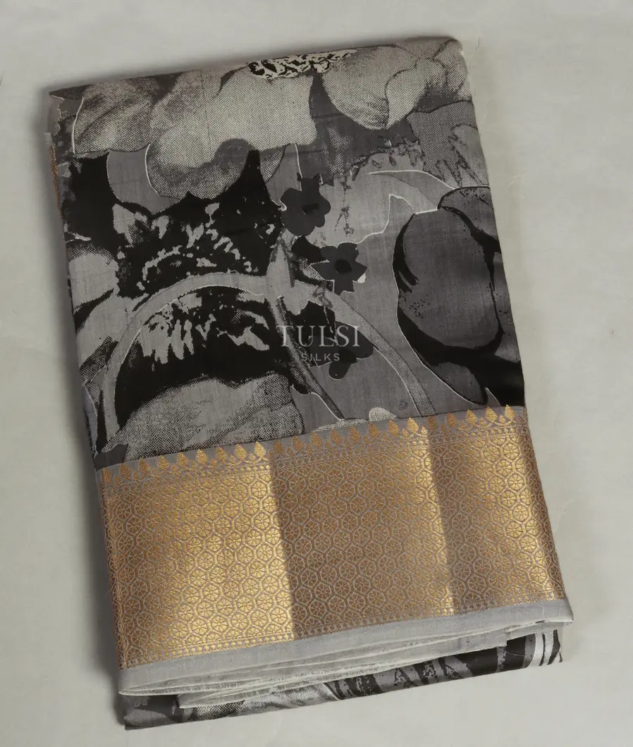 Grey Chaniya Silk Saree T398136-image