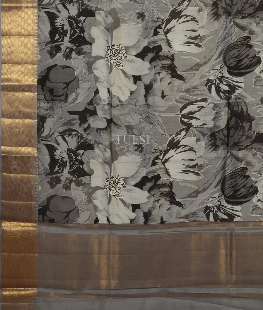 Grey Chaniya Silk Saree T3981364