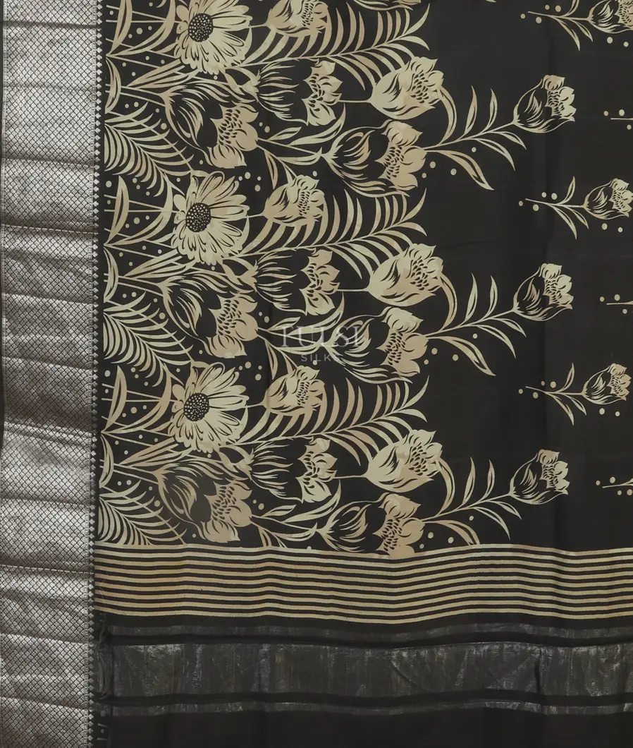 Black Chaniya Silk Saree T4739704