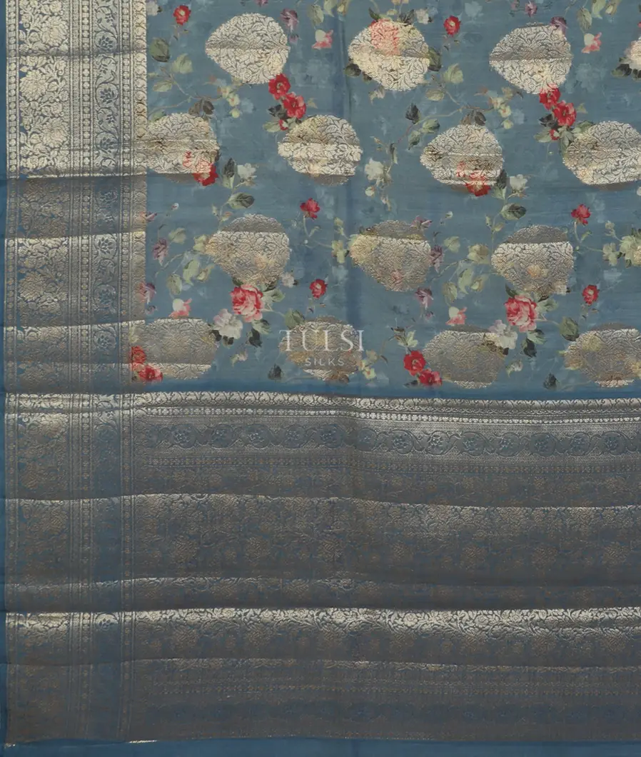 Blue Chaniya Silk Saree T4693244