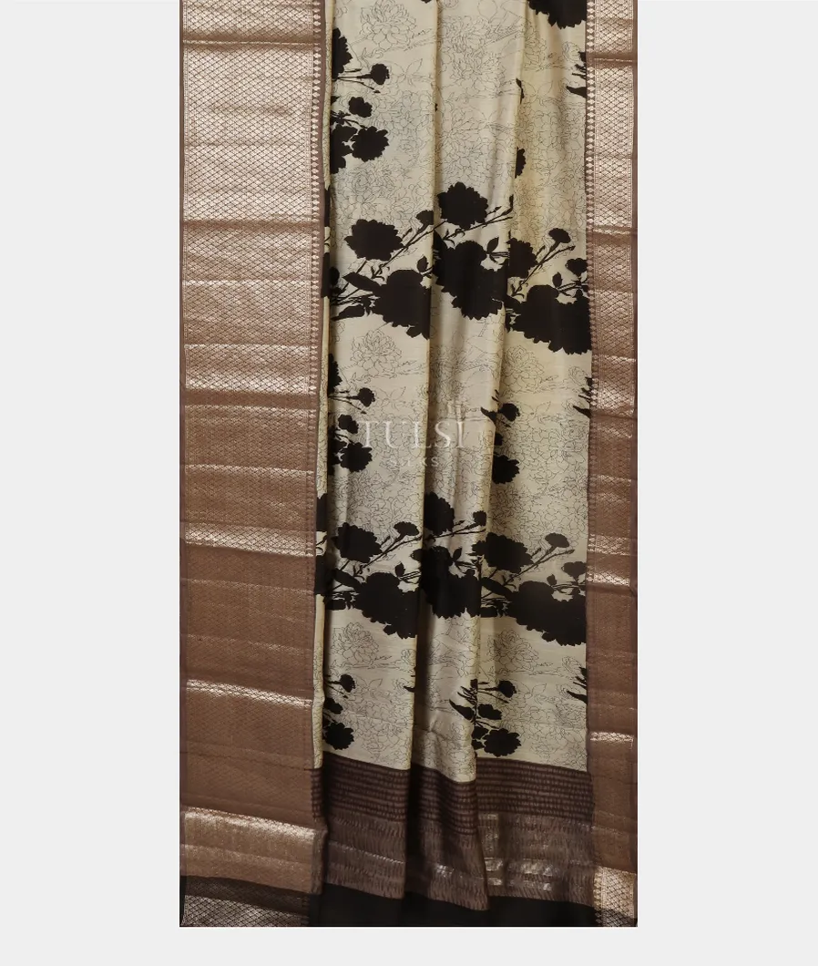 Off-White Chaniya Silk Saree T4739712