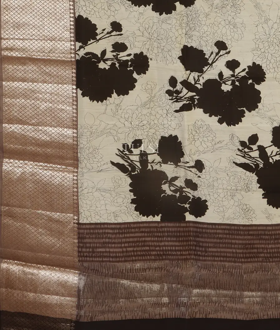 Off-White Chaniya Silk Saree T4739714