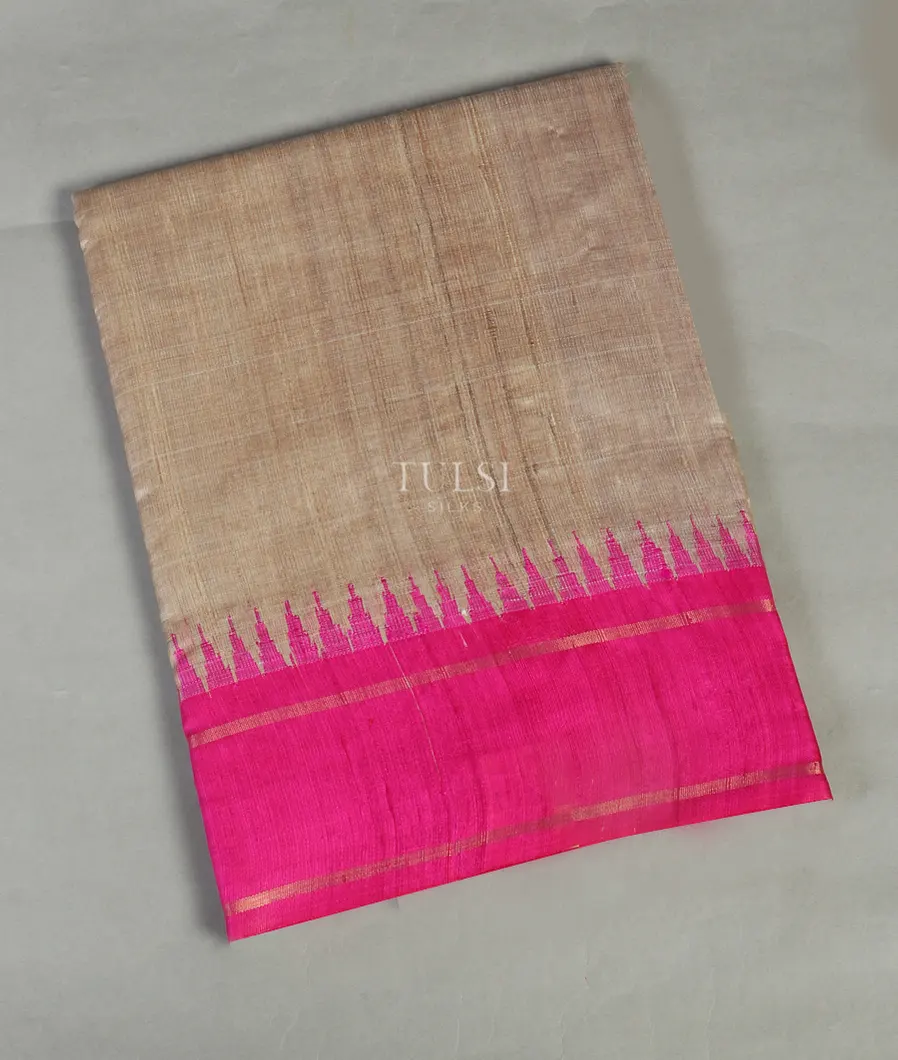Beige woven Tussar Saree T475388-image