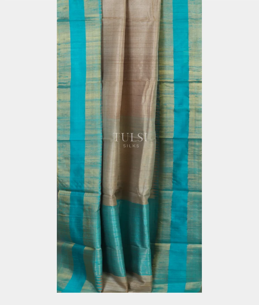 Beige Woven Tussar Saree T4753932