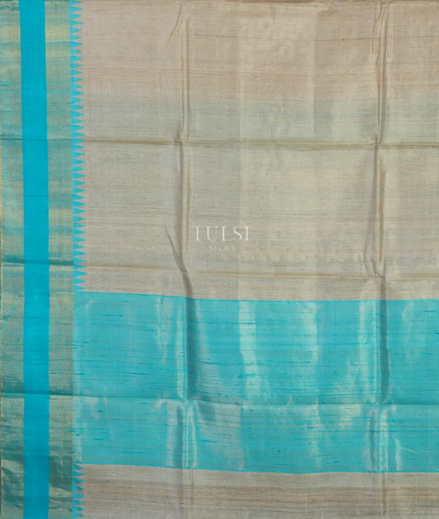 Beige Woven Tussar Saree T4753934