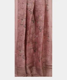 Pink Linen Printed Saree T4740842