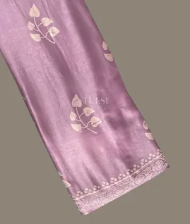 Lavender Satin Gajji Silk Saree T4567521