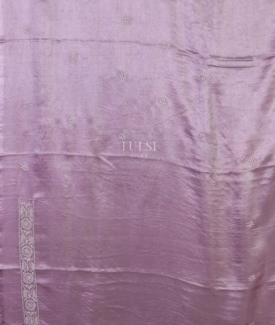 Lavender Satin Gajji Silk Saree T4567523