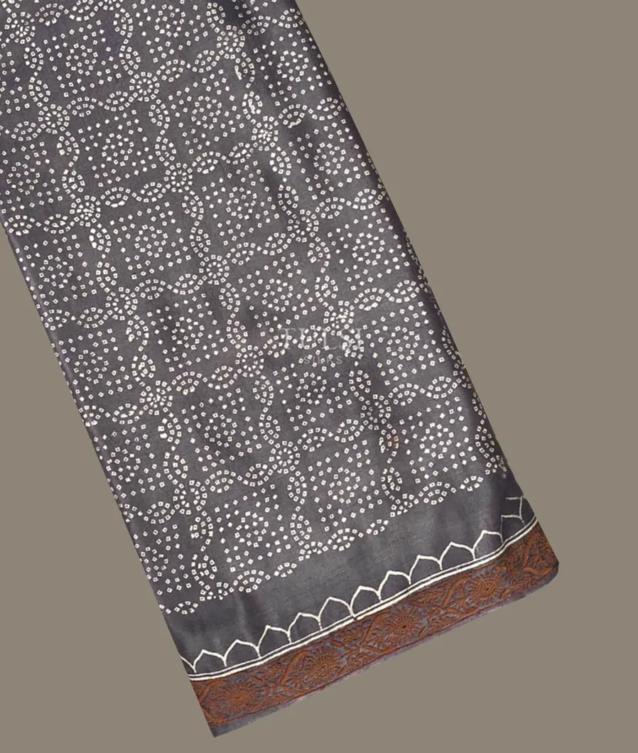 Grey Satin Gajji Silk Saree T456749-image