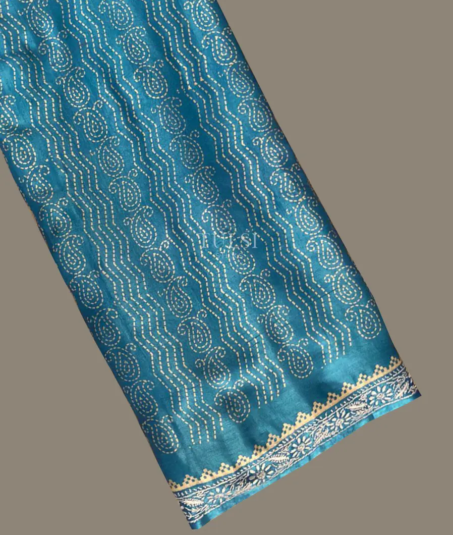 Blue Satin Gajji Silk Saree T456751-image
