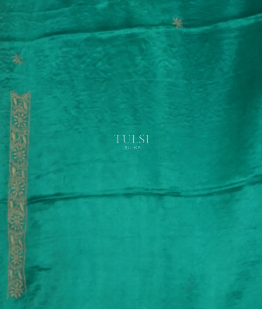 Green Satin Gajji Silk Saree T4567473