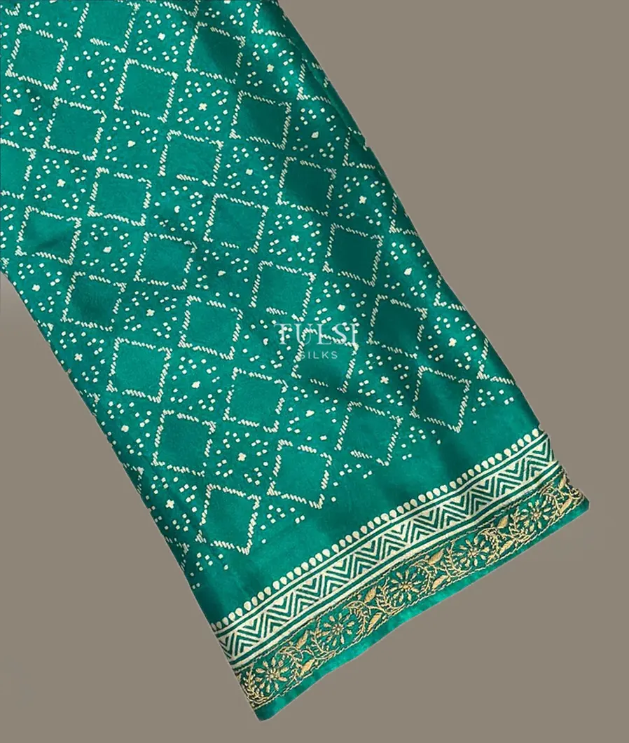 Green Satin Gajji Silk Saree T456747-image