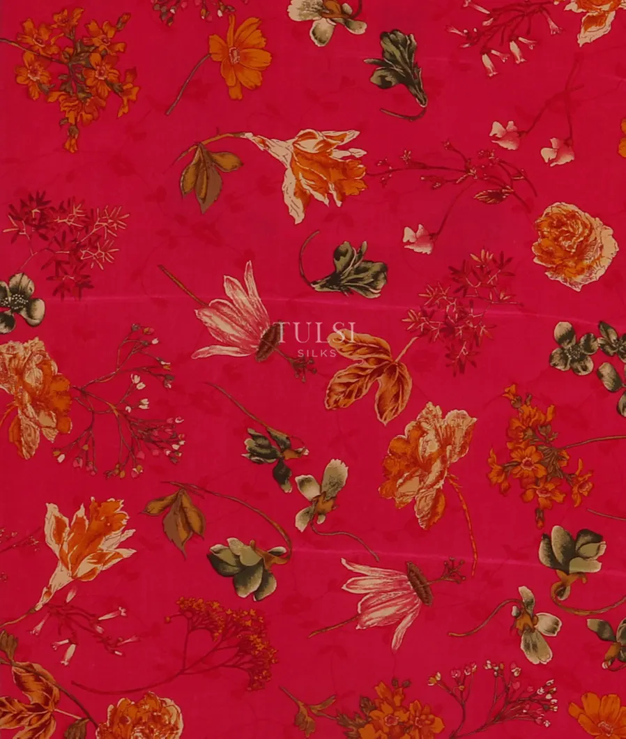 Magenta Satin Crepe Silk Saree T4344424