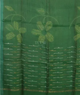 Green Tissue Tussar Printed Saree T4775904