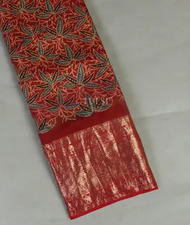 Maroon Ajrakh Silk With Kanjivaram Border T3357541