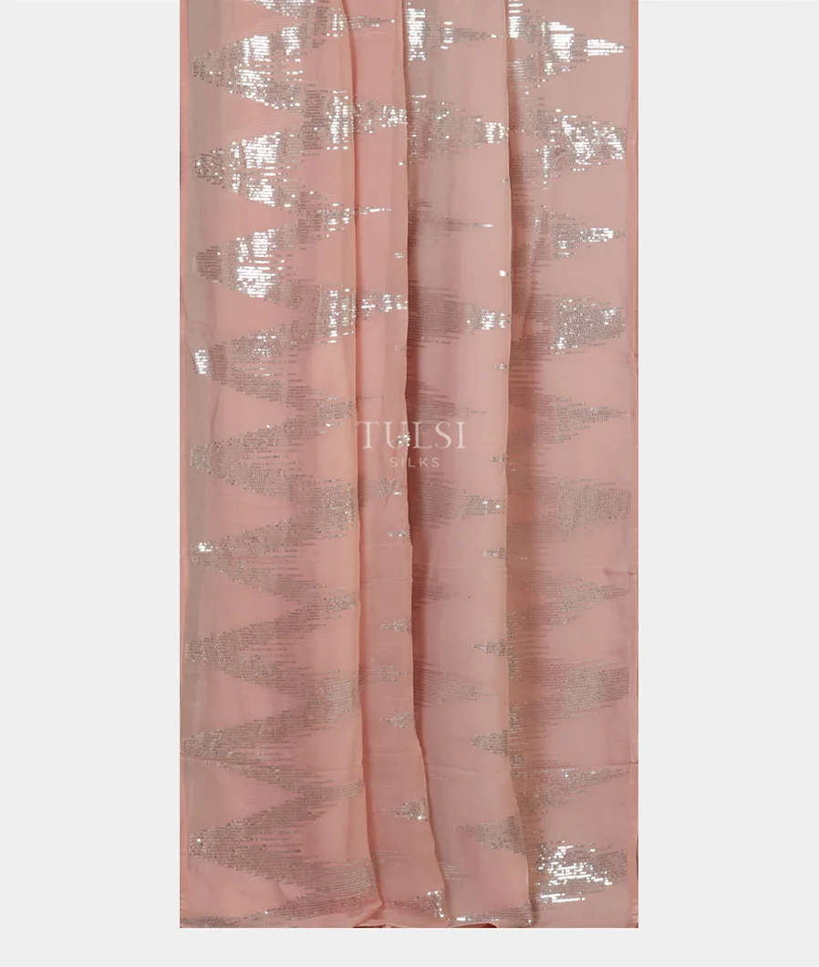 Pink Georgette Silk Embroidery Saree T4690832