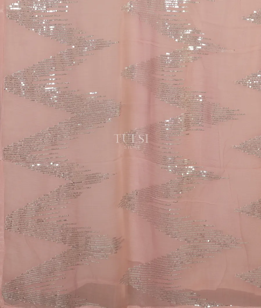 Pink Georgette Silk Embroidery Saree T4690834