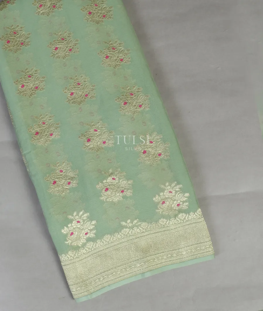 Green Georgette Silk Saree T466509-image