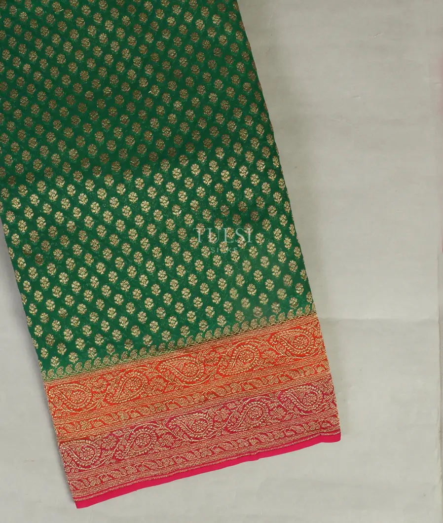 Green Banaras Georgette Silk Saree  T459534-image