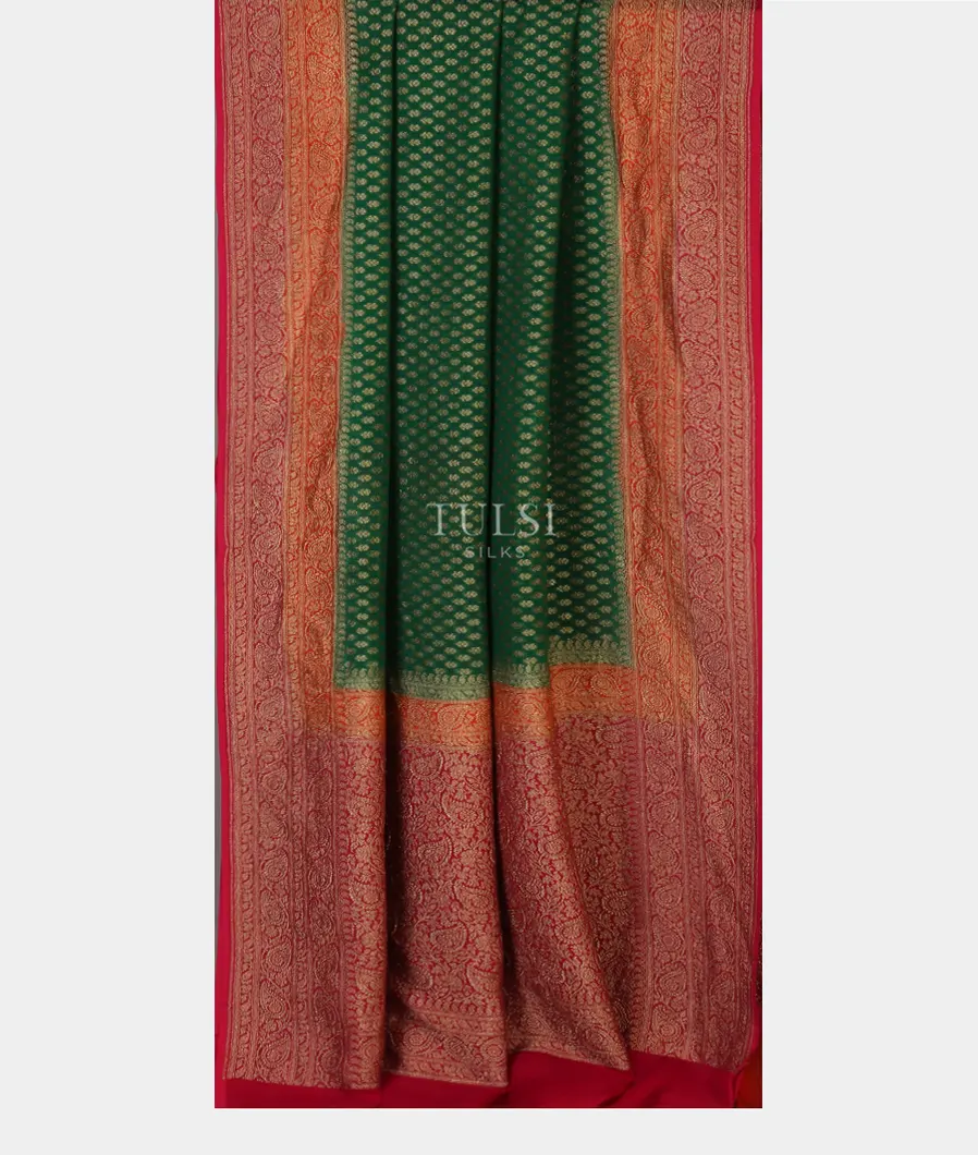 Green Banaras Georgette Silk Saree  T4595342