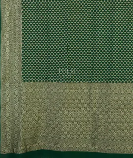 Bottle Green Banaras Georgette Silk Saree T4476624