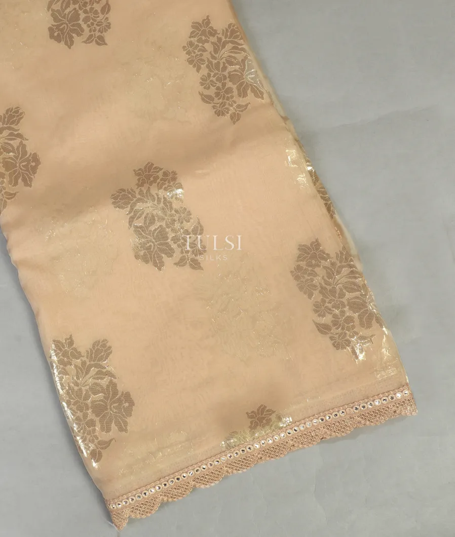Beige Kora Organza Embroidery Saree T473959-image