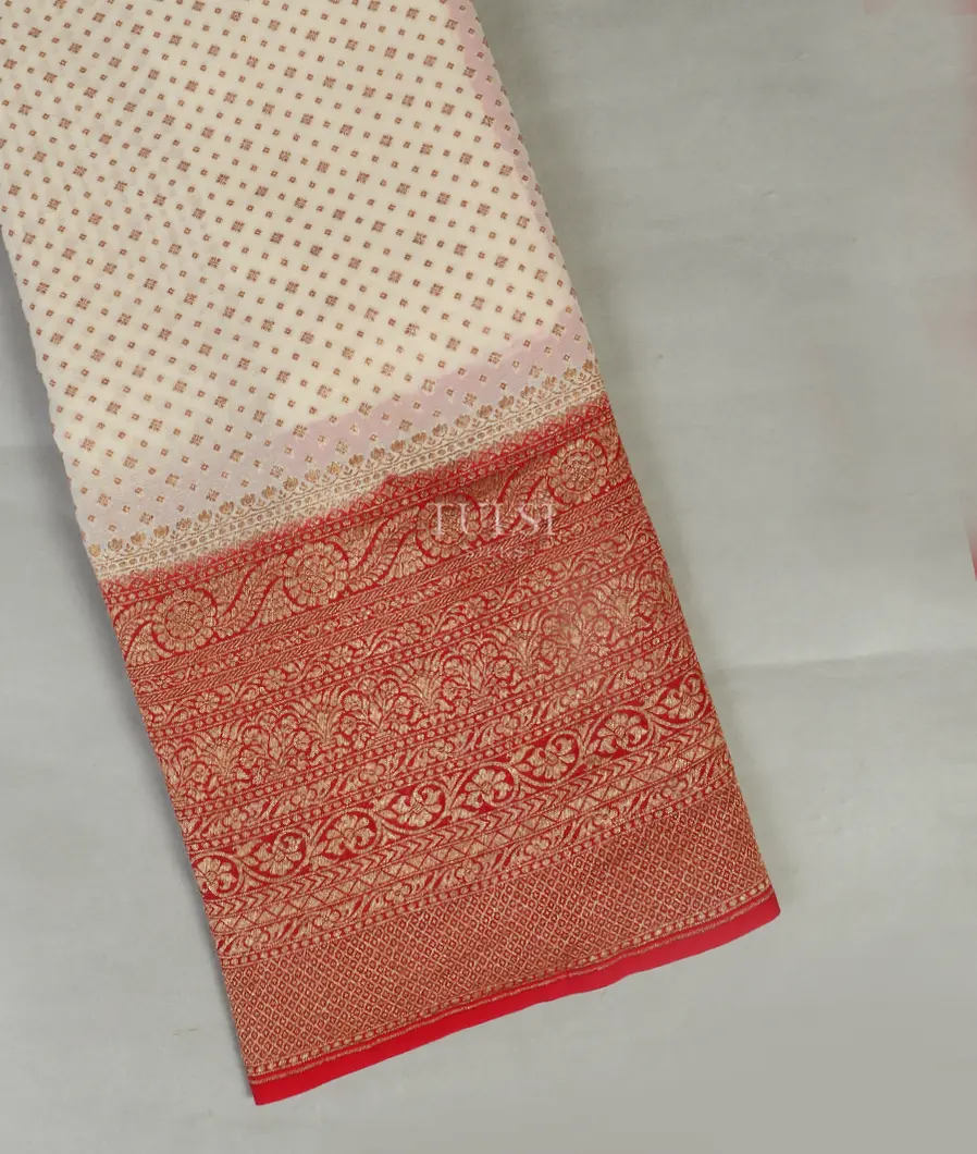 Off-White Banaras Georgette Silk Saree T443663-image