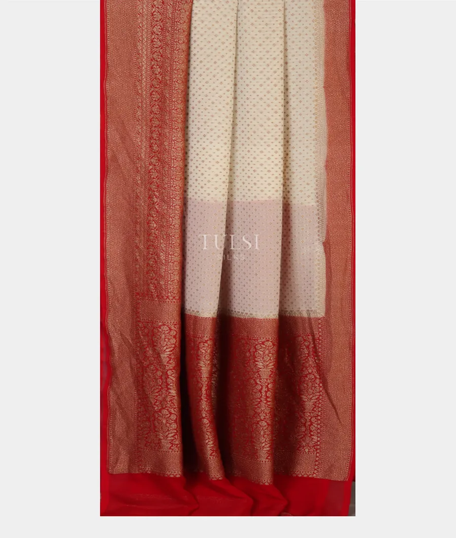 Off-White Banaras Georgette Silk Saree T4436632