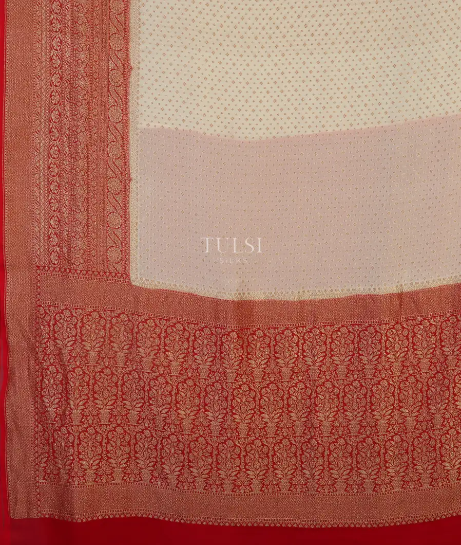 Off-White Banaras Georgette Silk Saree T4436634