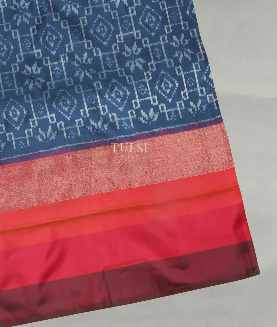 Blue Ikat Silk Saree T464813-image