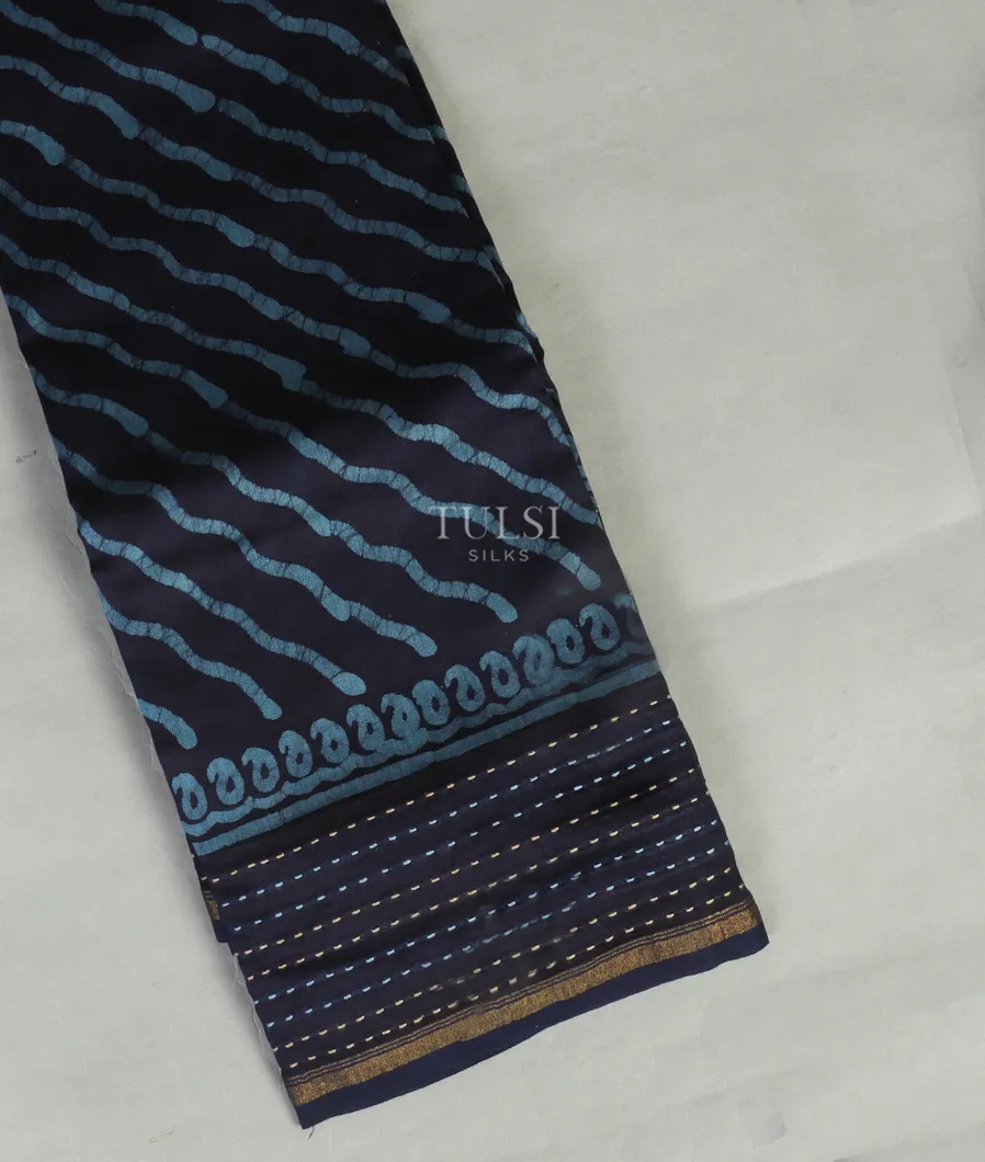 Blue Soft Printed Cotton Saree T433569-image