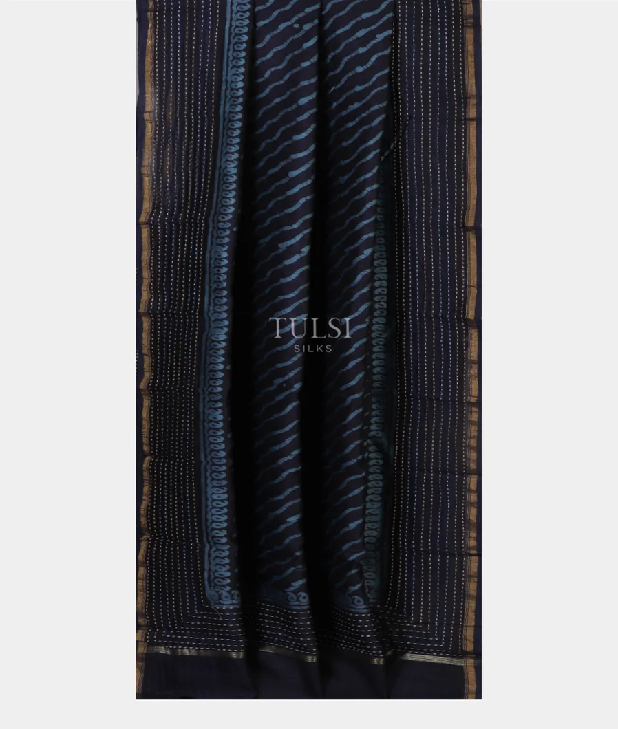 Blue Soft Printed Cotton Saree T4335692