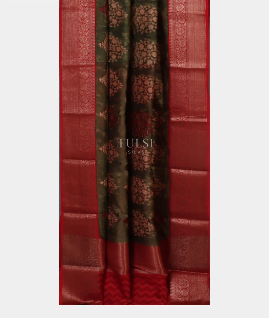 Green Soft Printed Cotton Saree T4776222