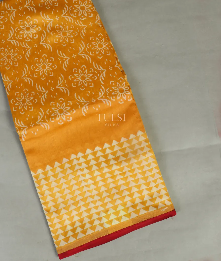Yellow Chanderi Cotton Saree T476294-image