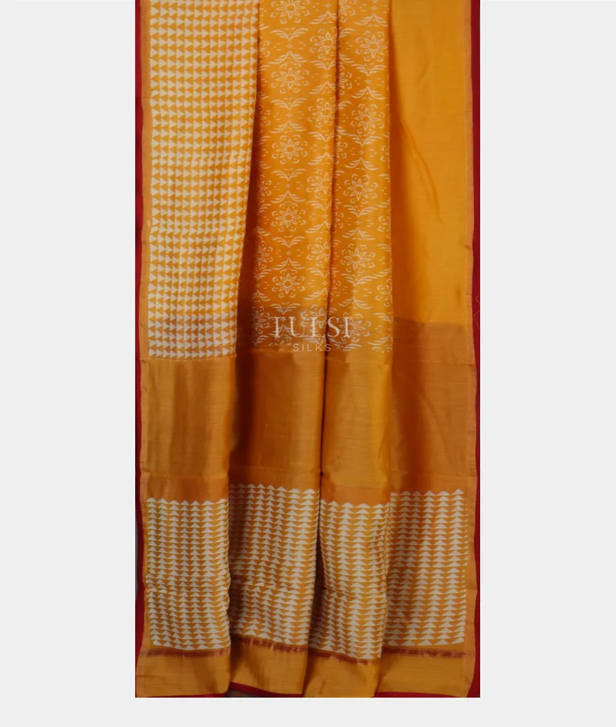 Yellow Chanderi Cotton Saree T4762942
