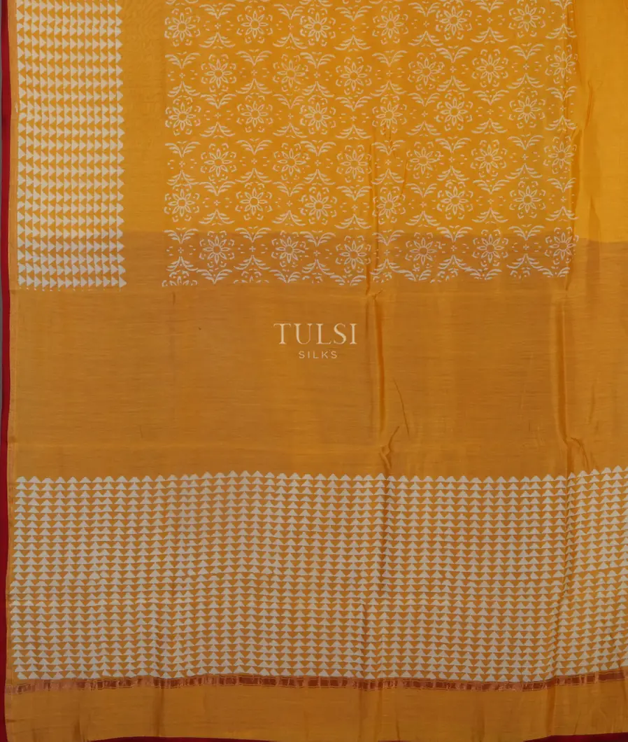 Yellow Chanderi Cotton Saree T4762944
