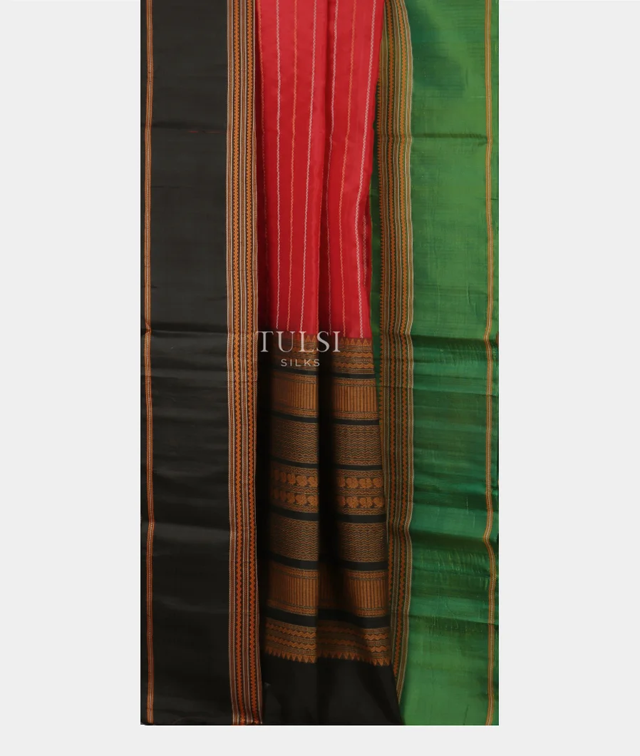 Red Silk Cotton Saree T4602152