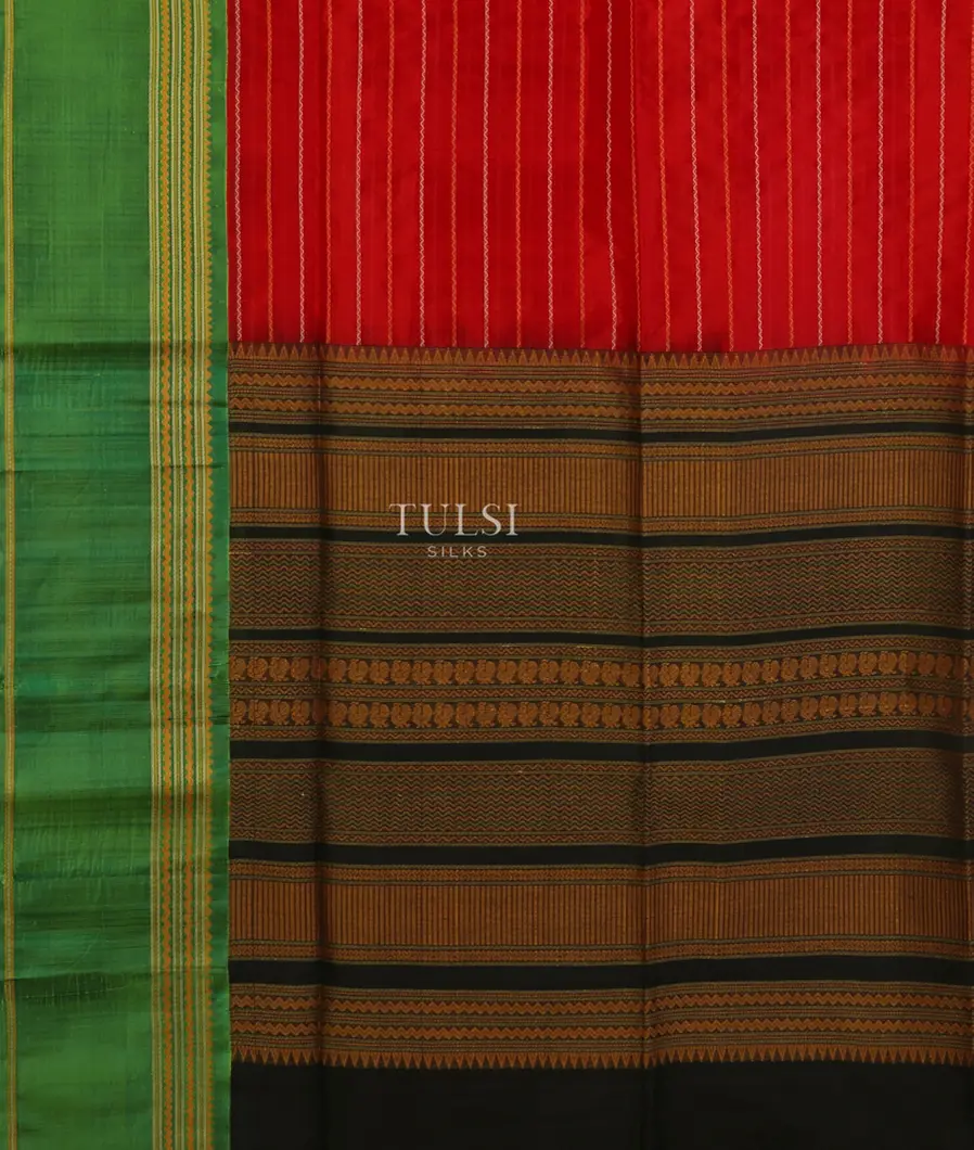 Red Silk Cotton Saree T4602154