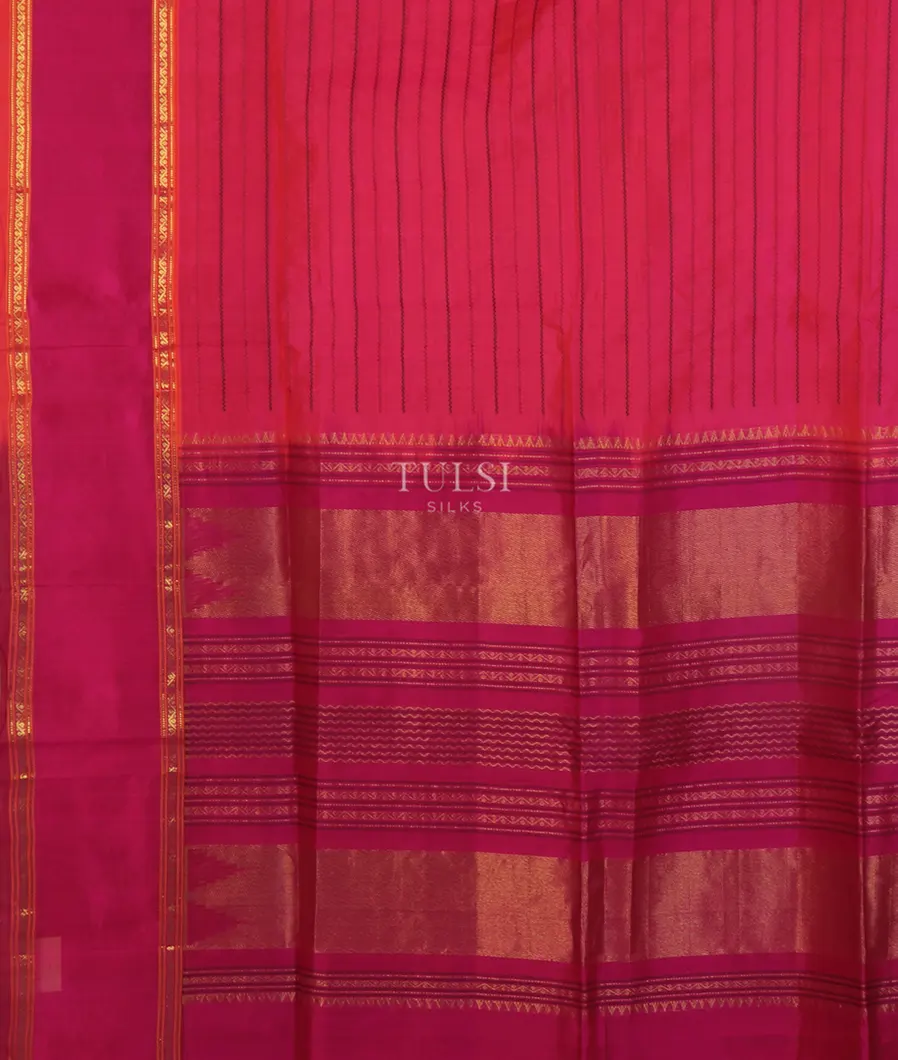 Rani Pink Silk Cotton Saree T4512944