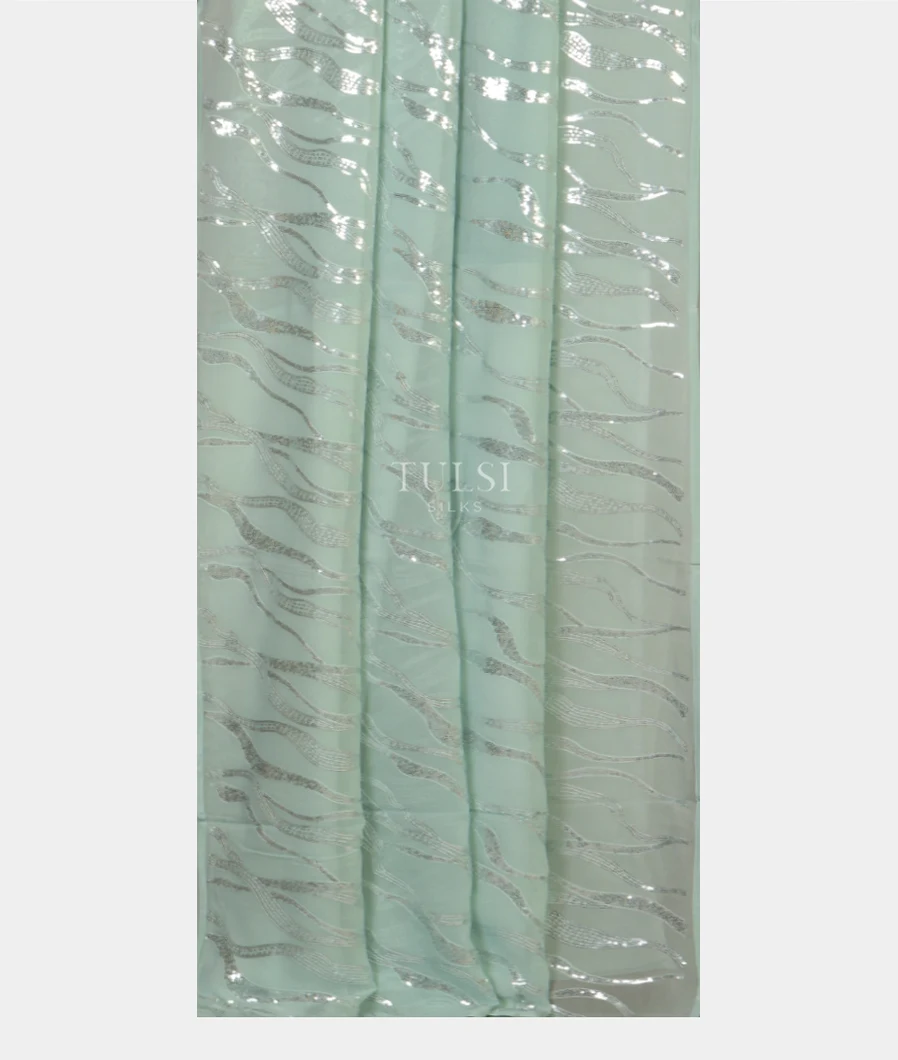 Blue Georgette Silk Embroidery Saree T4690752