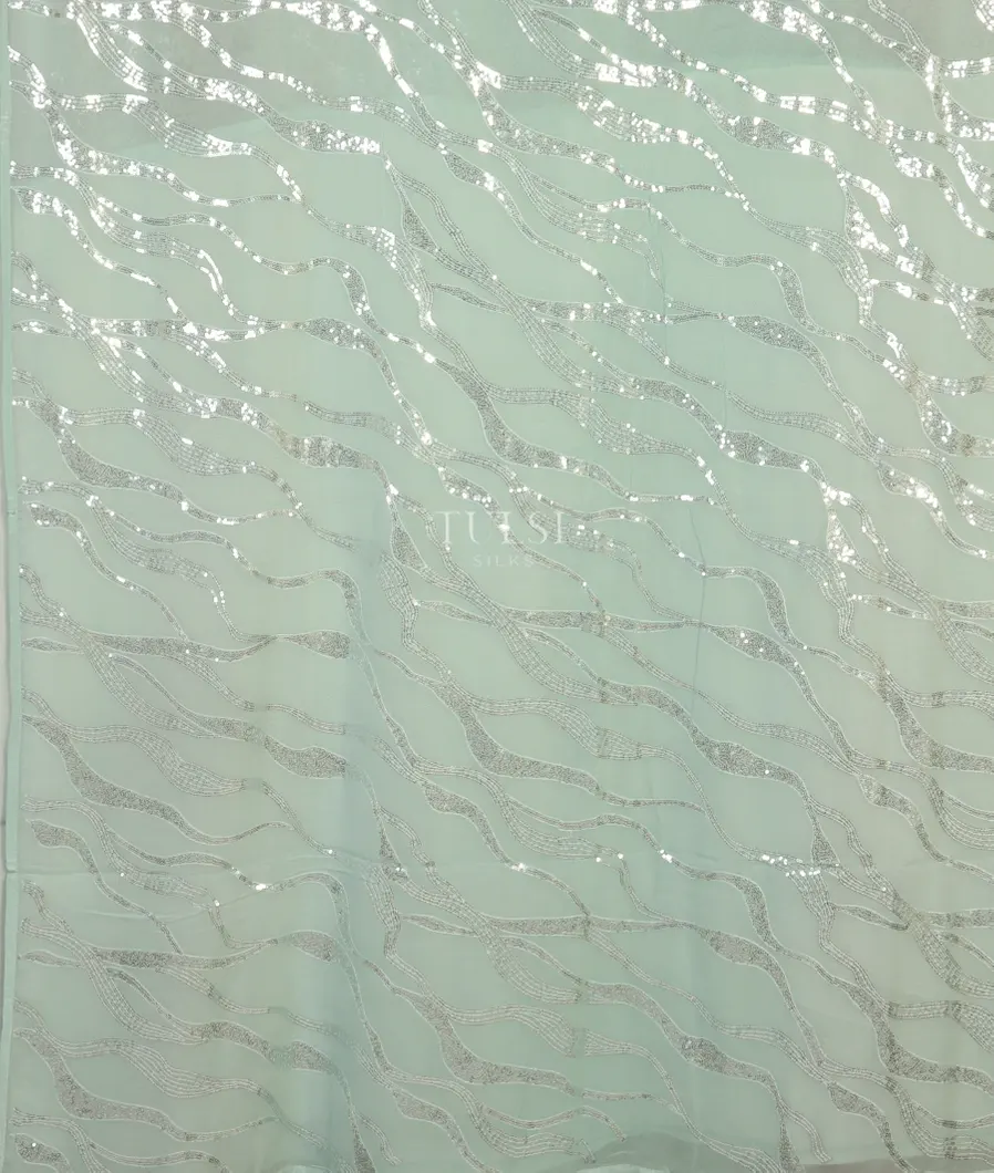 Blue Georgette Silk Embroidery Saree T4690754