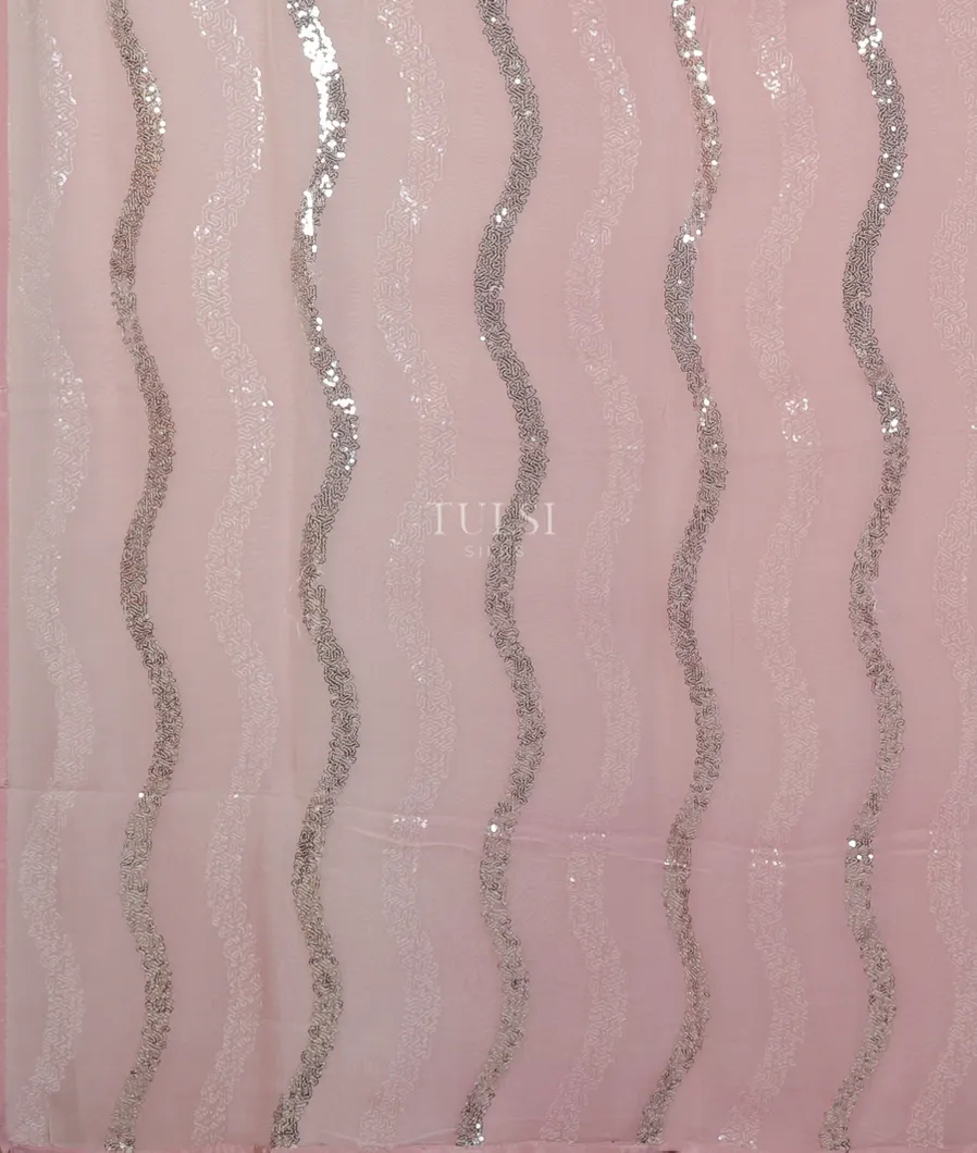 Light Lavender Georgette Silk Embroidery Saree T4690814