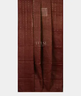 Brown Tissue Linen Printed Saree T4174212