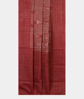 Red Tissue Linen Printed Saree T4004012